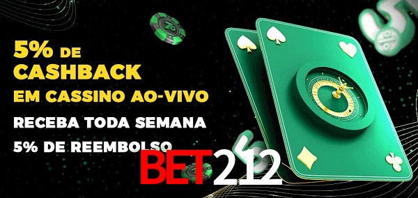 Promoções do cassino ao Vivo bet212